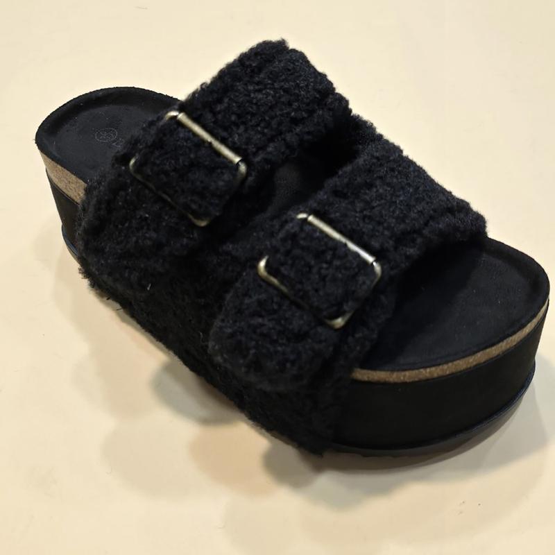 Bamboo New Platform Double Big Buckle Fuzzy Sheperd Corky Casual Slip-on Sandals Fall Fashion Finds Walking Shoes Footwear Walking Shoes Footwear