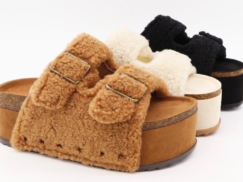 Bamboo New Platform Double Big Buckle Fuzzy Sheperd Corky Casual Slip-on Sandals Fall Fashion Finds Walking Shoes Footwear Walking Shoes Footwear