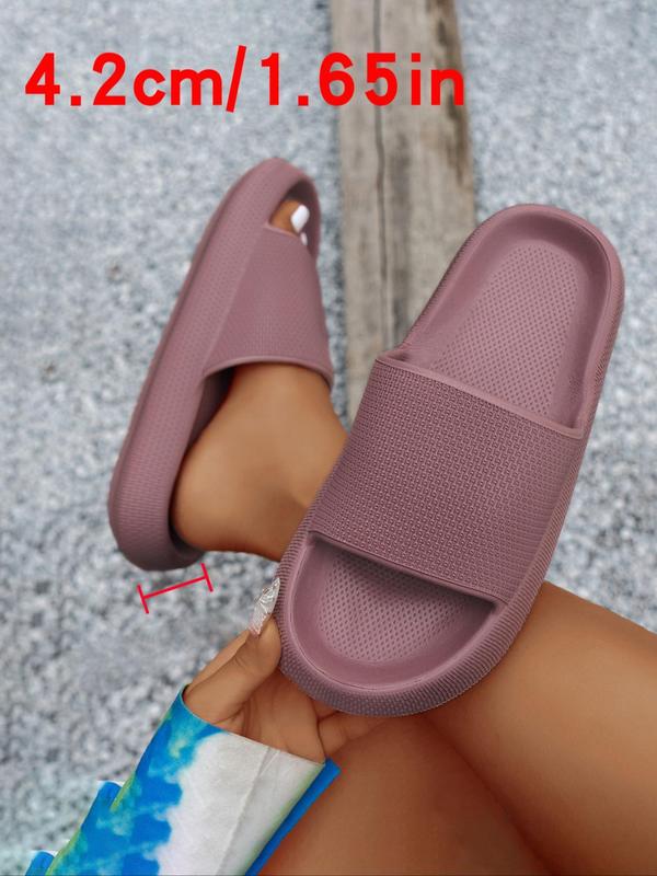 Women's Summer Simple Plain Soft Non-slip Slides, Fashion Sandals, Casual Comfortable Home Slippers, Wide Band Platform Slippers, Back To School Summer 2024 House Shoes