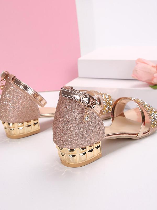 Women's Fashionable Rhinestone Decorated Sandals, Elegant Open Toe Sandals for Summer, Lightweight Breathable Comfortable Shoes for Daily Wear