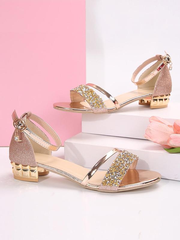 Women's Fashionable Rhinestone Decorated Sandals, Elegant Open Toe Sandals for Summer, Lightweight Breathable Comfortable Shoes for Daily Wear