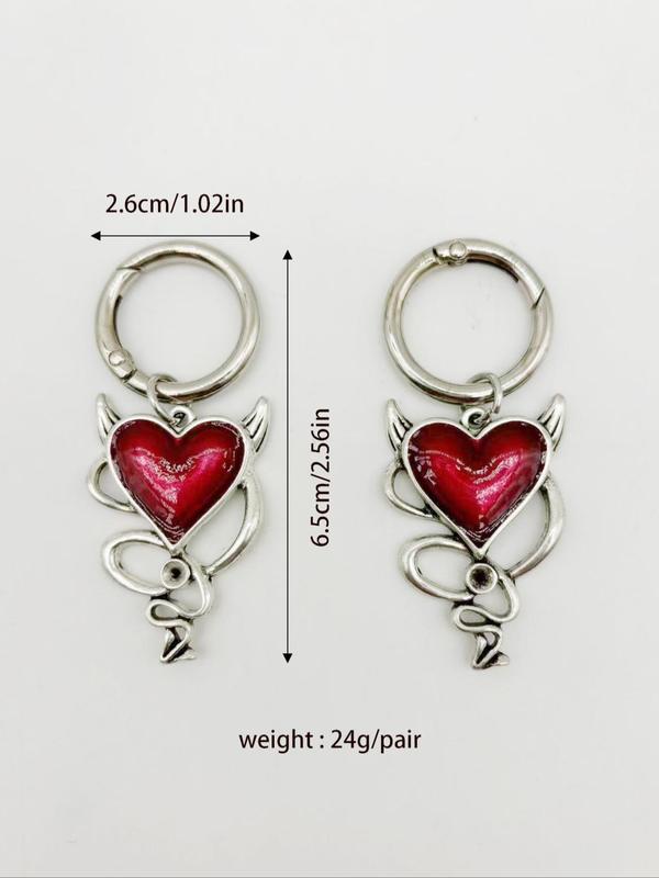 Punk Style Heart Shaped Pendant Decor Shoe Charms, Fashionable Gothic Style Shoes Decorations for Women & Men, Trendy All-match & Exquisite Shoes Charms for Birthday Gift