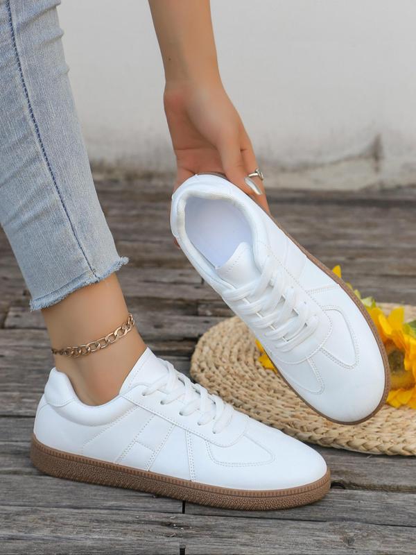 Women's Fashionable Lace Up Low Top Sneakers, Casual Comfortable Breathable Sports Shoes, Female All-match Round Toe Shoes for Daily Wear