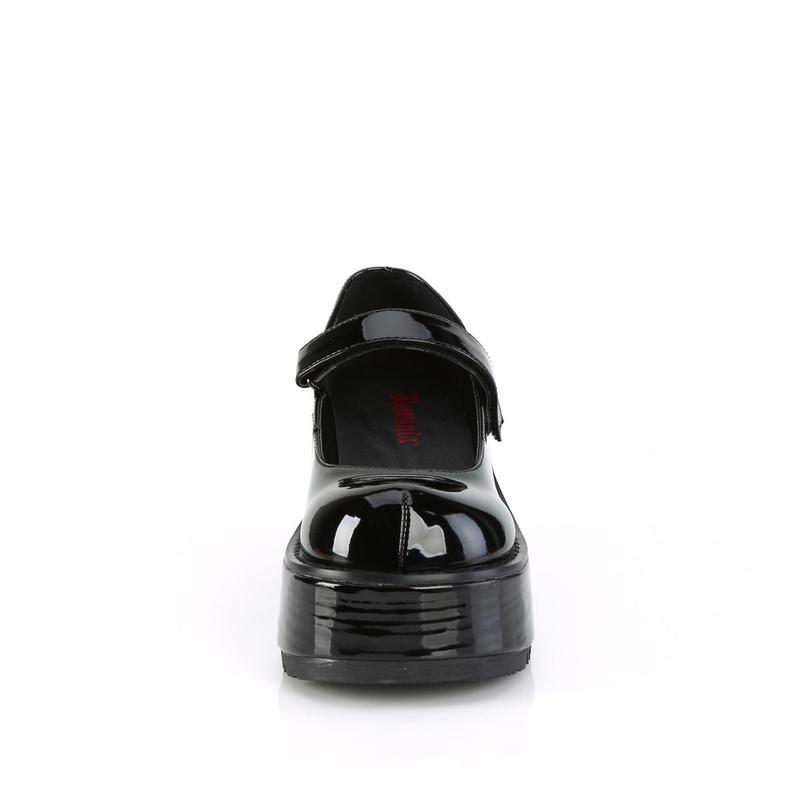 Demonia Dollie-01 Black Patent Platforms