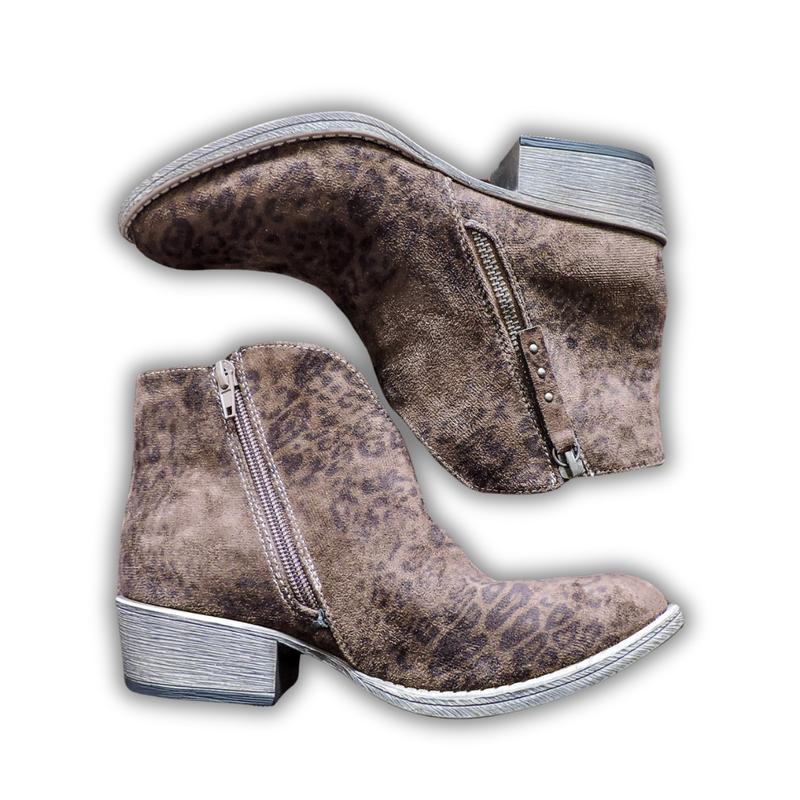 Charming Ankle Bootie in Taupe Leopard By Very G