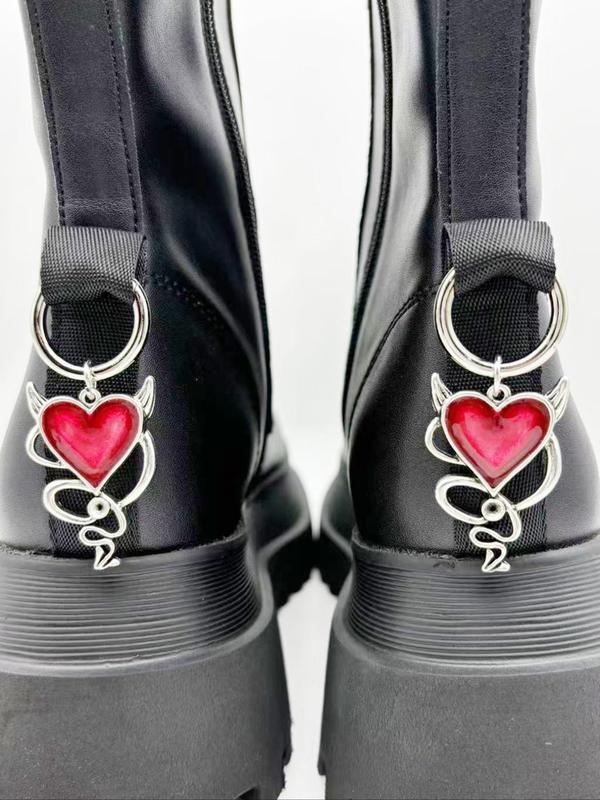 Punk Style Heart Shaped Pendant Decor Shoe Charms, Fashionable Gothic Style Shoes Decorations for Women & Men, Trendy All-match & Exquisite Shoes Charms for Birthday Gift