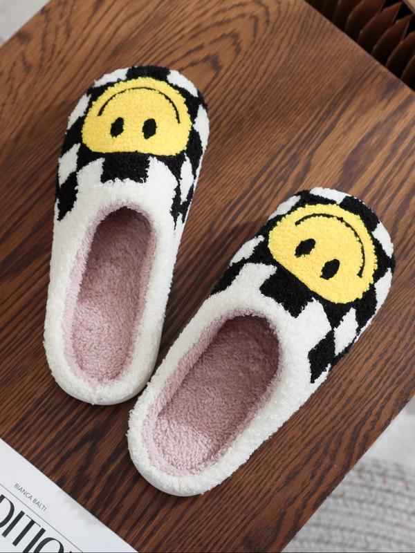 Women's Cute Smile Face Pattern Slippers, 2024 New Style Casual Soft Comfortable Home Slippers, Warm Slippers for Indoor & Outdoor Use for Fall & Winter