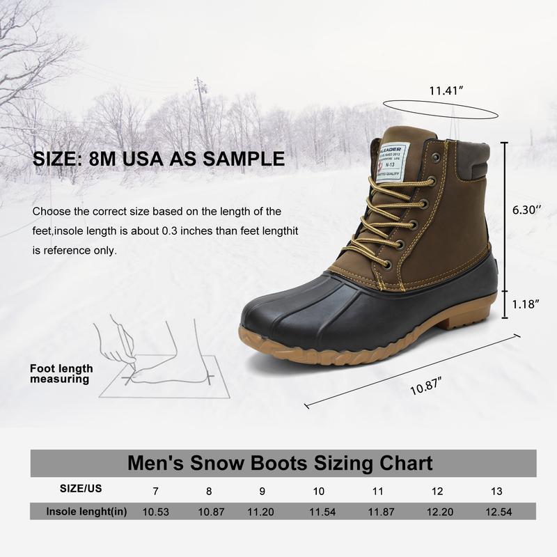 ALEADER Men's Fashionable All-match Duck Boots | Waterproof and Non-slip Hiking Boots | Fur ​​Lined Classic Winter Snow Boots Shoe Footwear