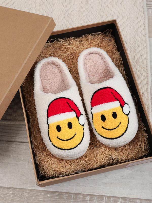 Women's Cute Smile Face Pattern Slippers, 2024 New Style Casual Soft Comfortable Home Slippers, Warm Slippers for Indoor & Outdoor Use for Fall & Winter