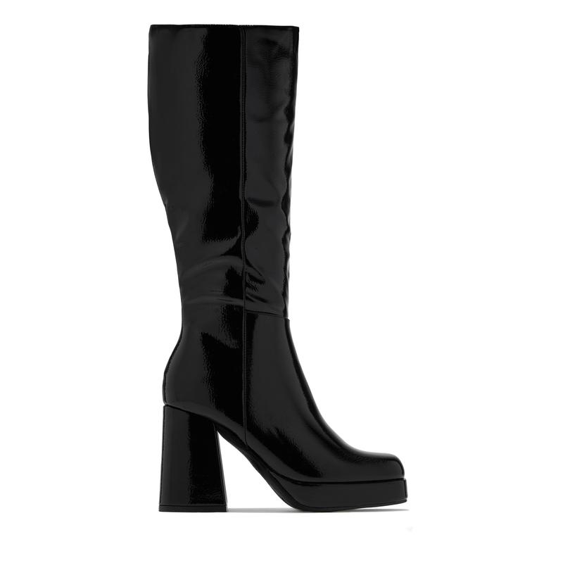 Kami Platform Block Heel Boots - Black