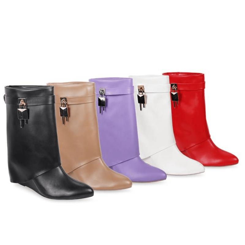 Fold Over Wedge Boots Mutto-2 by Liliana