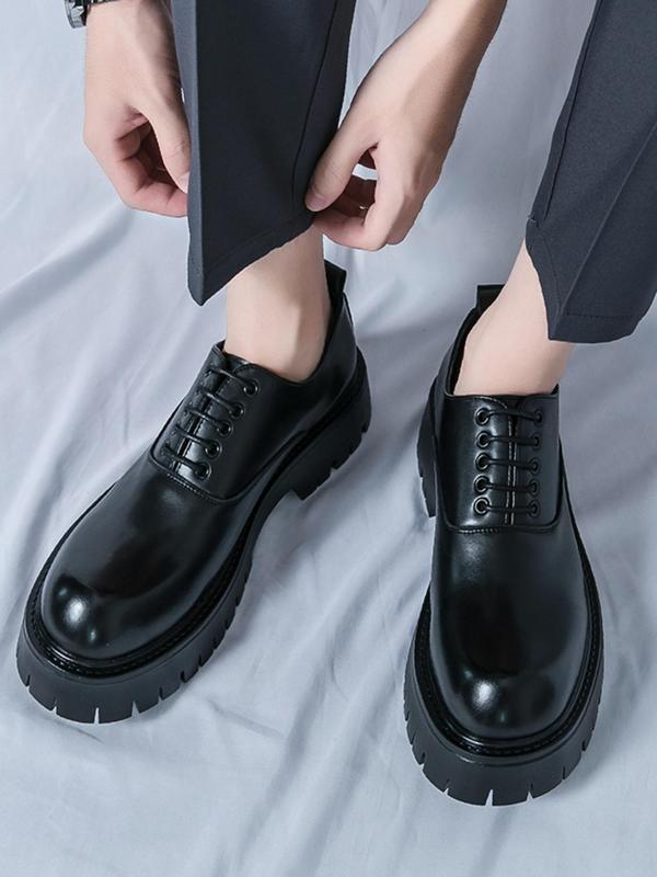 Men's Business Formal Lace Up Dress Shoes, 2024 New Style Fashionable Solid Color Dress Shoes for Work Office, Male All-match Commuter Shoes for Daily Wear