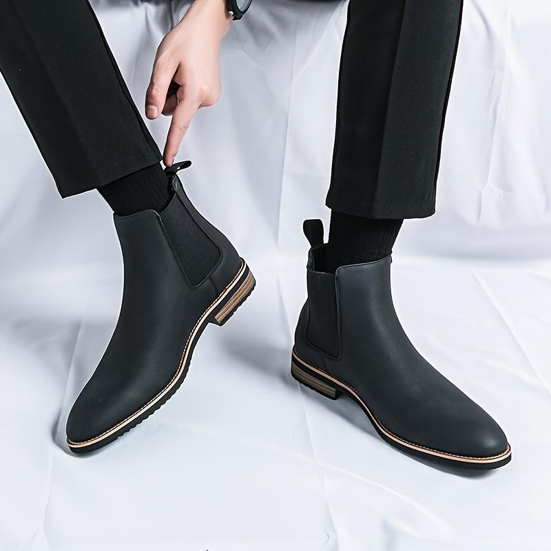 Men's Fashion Retro Chelsea Boots, Non-Slip High Top Casual Shoe Outdoor Spring and Autumn