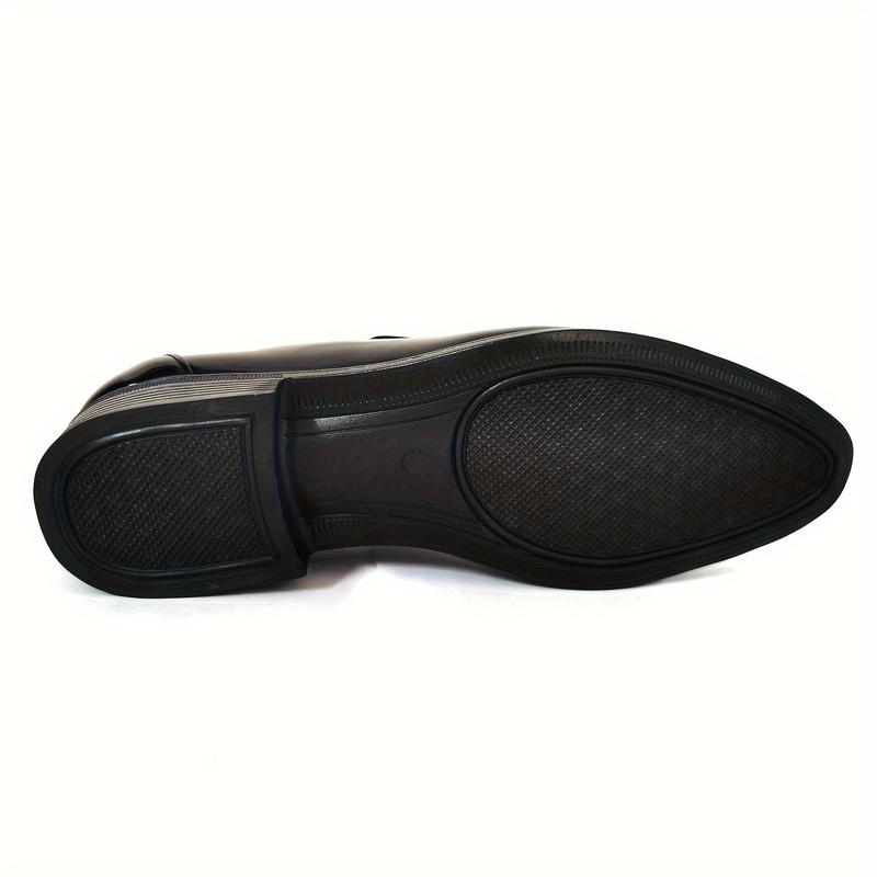 Men's Solid Color Business Shoes, Casual and Comfortable Antiskid Shoe, Middle-Aged Men's Shoes