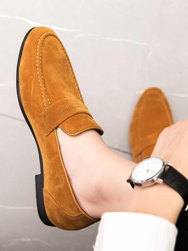 Men's Minimalist Solid Color Belted Design Slip-on Loafers, Casual Comfortable Flat Shoes for Daily Wear, Fashion Shoes for Party, Daily Clothing Decor