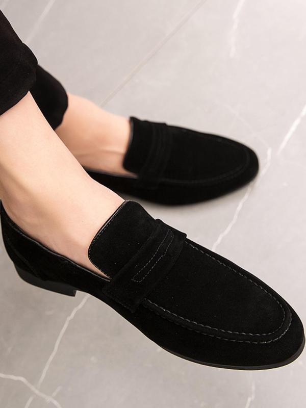 Men's Minimalist Solid Color Belted Design Slip-on Loafers, Casual Comfortable Flat Shoes for Daily Wear, Fashion Shoes for Party, Daily Clothing Decor