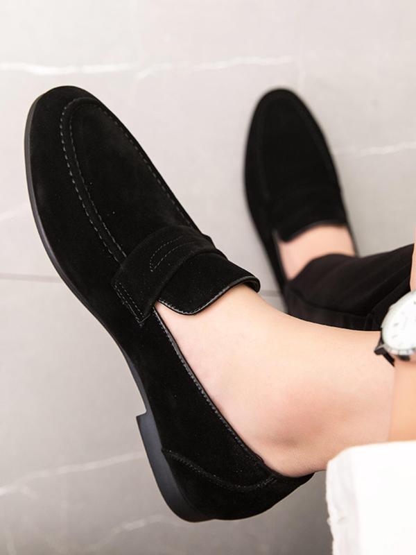 Men's Minimalist Solid Color Belted Design Slip-on Loafers, Casual Comfortable Flat Shoes for Daily Wear, Fashion Shoes for Party, Daily Clothing Decor