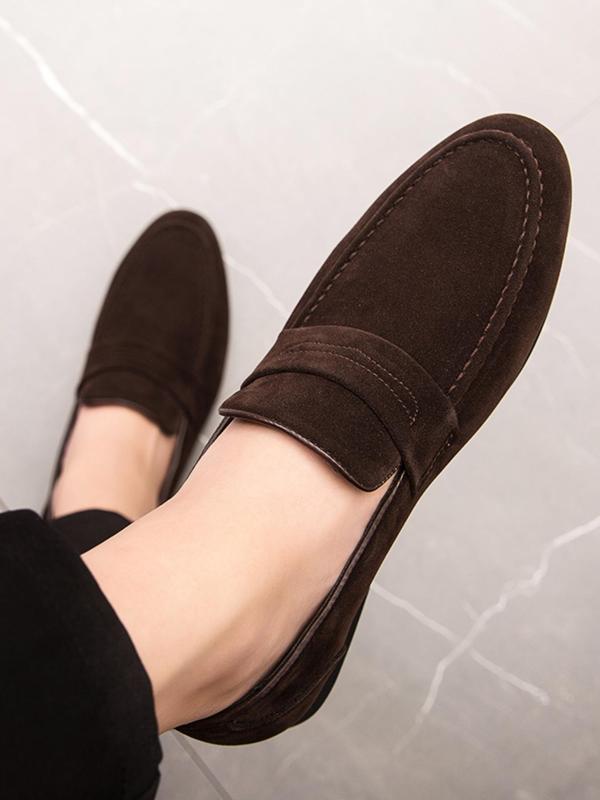 Men's Minimalist Solid Color Belted Design Slip-on Loafers, Casual Comfortable Flat Shoes for Daily Wear, Fashion Shoes for Party, Daily Clothing Decor