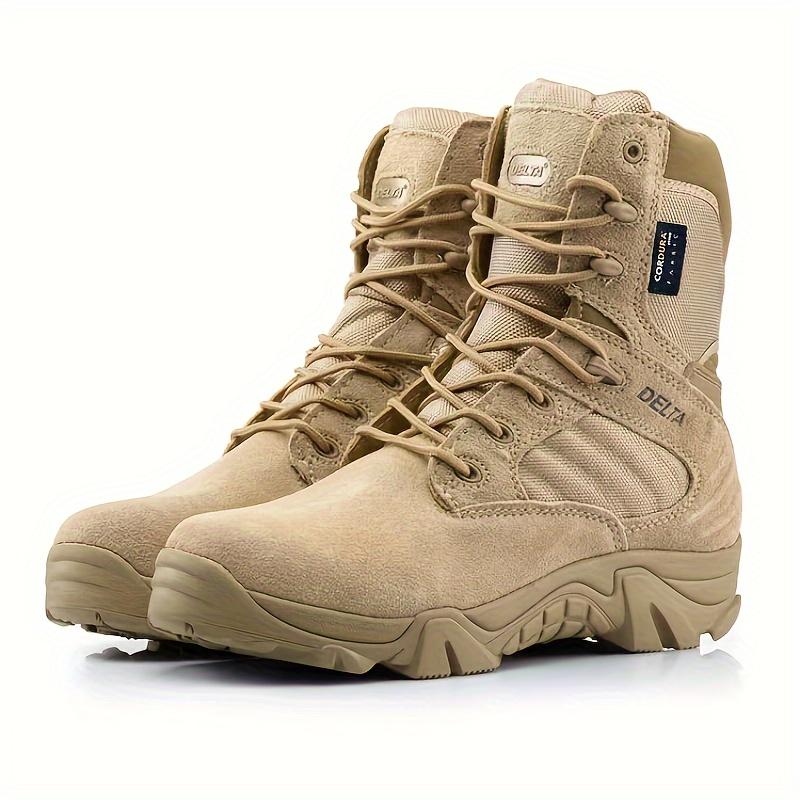 Men's Solid Colour High Top Boots, Comfy Non Slip Casual Durable Zip Up Shoes For Men's Outdoor Activities