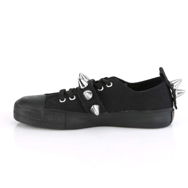 Demonia Men's Deviant-04 Black Canvas Sneakers