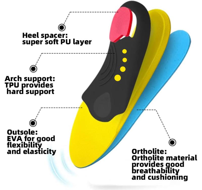 High Arch Support Insoles For shoes Pain Relief Orthotics 220+ lbs Heavy Duty Support Plantar Fasciitis Flat Feet Insert Work Boot Absorb Shock Footwear Comfort Insole high arch insoles jump higher