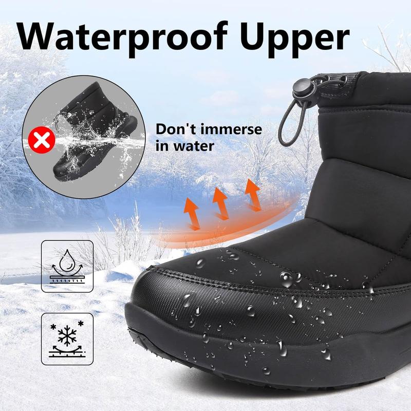 Men's Winter Snow Boots Warm Fur Lined Waterproof Anti Slip Warm Shoes