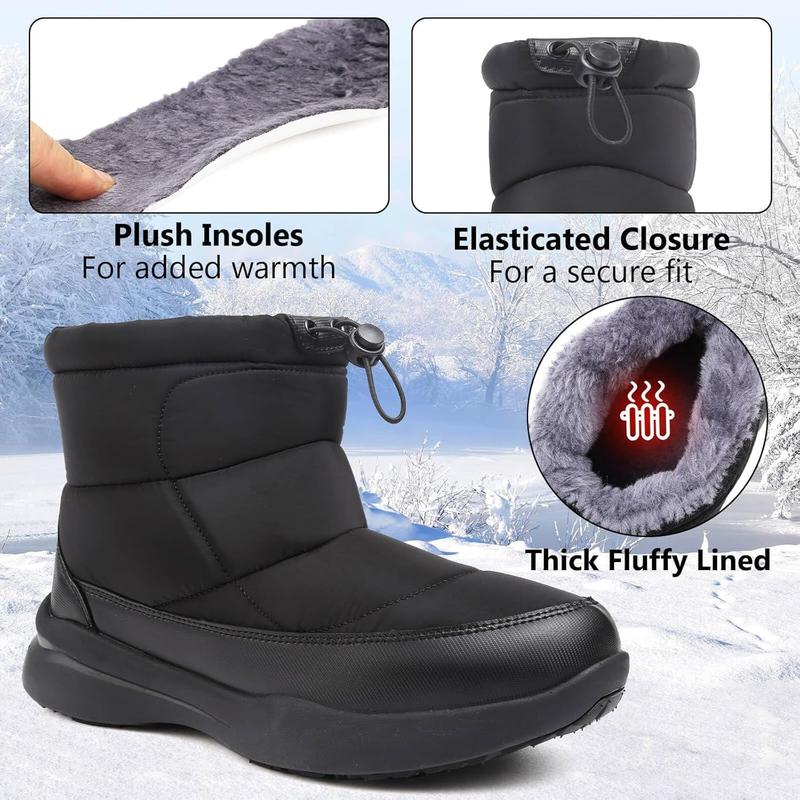 Men's Winter Snow Boots Warm Fur Lined Waterproof Anti Slip Warm Shoes