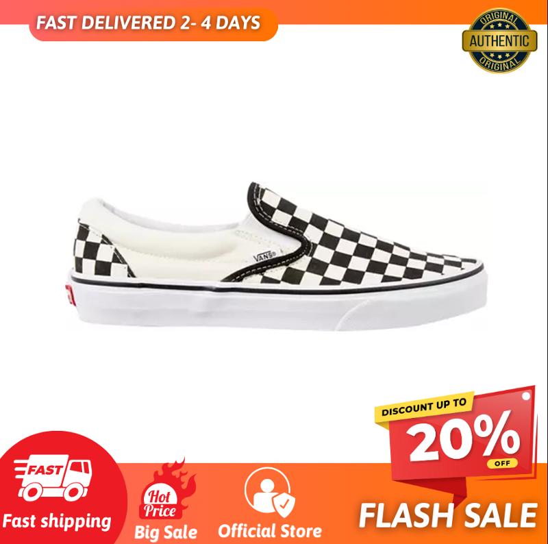 Vans Classic Slip-On  Black Off White Shoes  - Casual Women's Sneaker