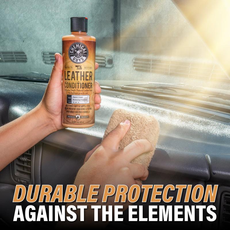 CHEMICAL GUYS Leather Conditioner - leather care, conditioner, restore and protect, rehydrate, prevent cracking, safe on car seats, handbags, shoes