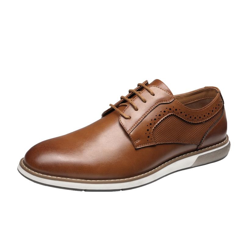 Bruno Marc Men's Polished Plain Toe Oxford-Inspired Sneakers