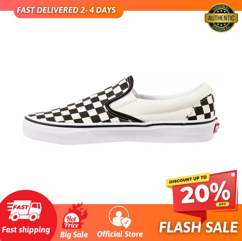 Vans Classic Slip-On  Black Off White Shoes  - Casual Women's Sneaker