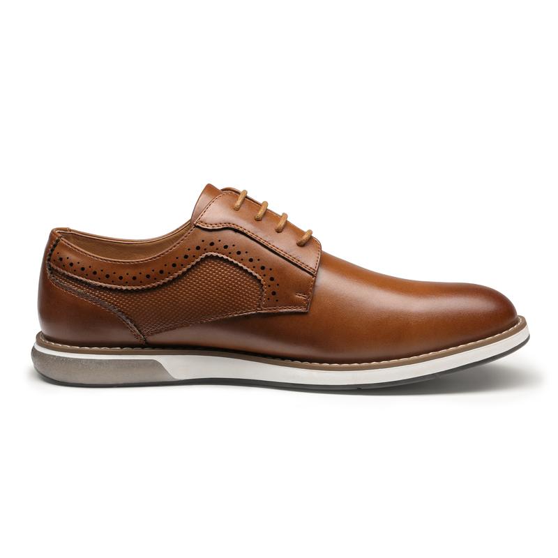 Bruno Marc Men's Polished Plain Toe Oxford-Inspired Sneakers