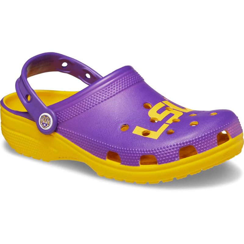 Crocs Unisex Adult LSU Tigers Classic Clogs, Collegiate Football Fan Gear