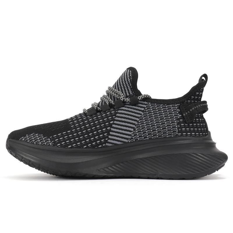 Men's Black Thick-Soled Sports Trainers - Stylish and Comfortable Sneaker for Training Athletic Sports Shoes