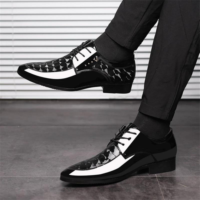 Men's Oxford Shoes Moire PatternFormal Business Dress Shoes Lace up Italy Modern Suit Tuxedo Shoes for Men