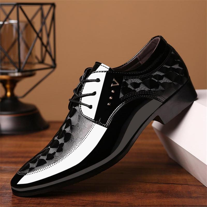 Men's Oxford Shoes Moire PatternFormal Business Dress Shoes Lace up Italy Modern Suit Tuxedo Shoes for Men