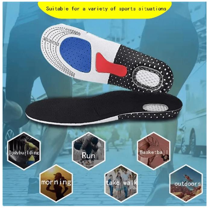 Orthopedic Insoles For Man Women Memory Foam Cushion Gel Insole Silicone Arch Support Pads Sport Shoe Pad Soft Running Insert