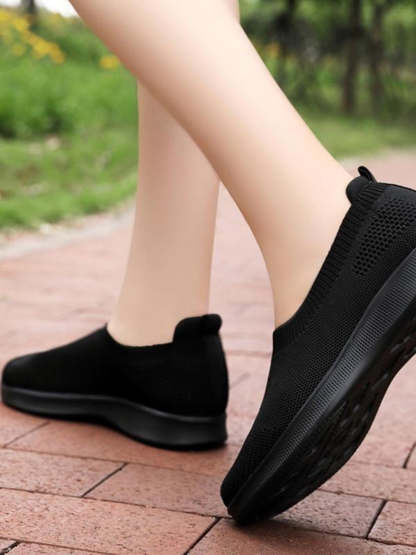 1 Pair Women's Sportive Plain Color Low Top Slip on Sneakers, Comfortable Breathable Casual Shoes, Fashionable Sneakers for Daily Wear