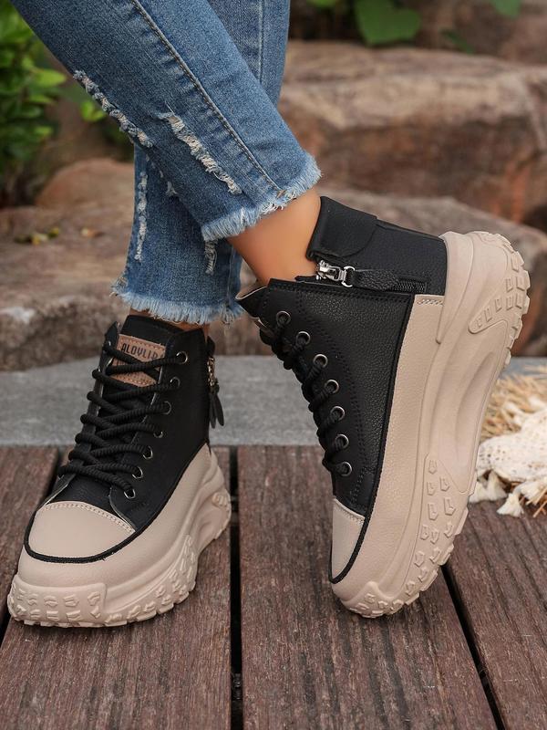 Fashionable Round Toe Platform Casual Shoes, Casual Comfortable Shoes for Daily Wear, Female All-match Shoes for Daily Wear