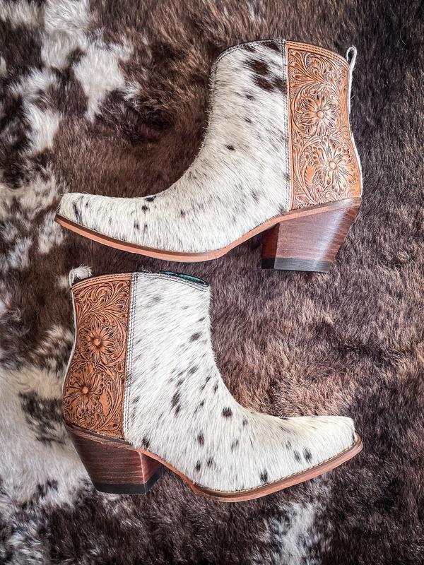 Myra Bag - Laramie Plains Hand-Tooled Booties boots for fall