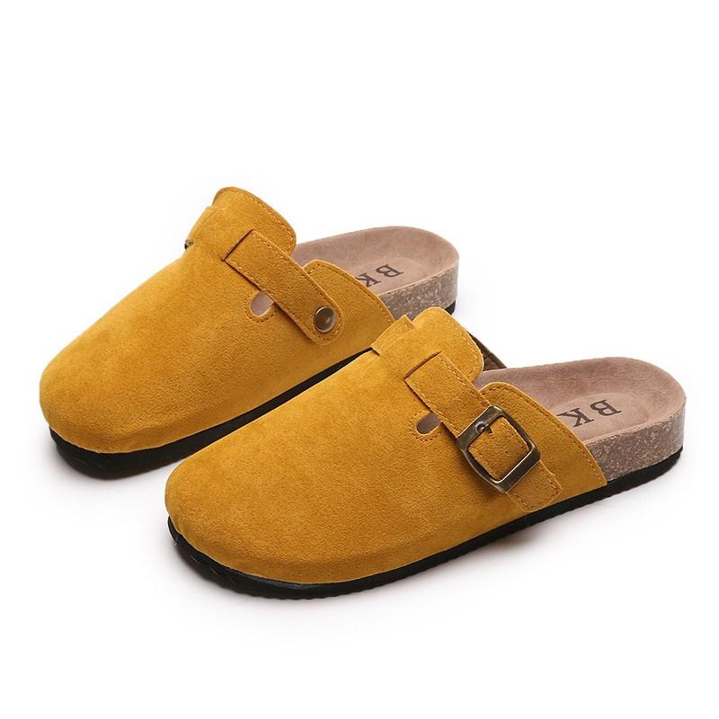 Women's Shoes Women's Closed Toe Slippers Cow Suede Leather Clogs