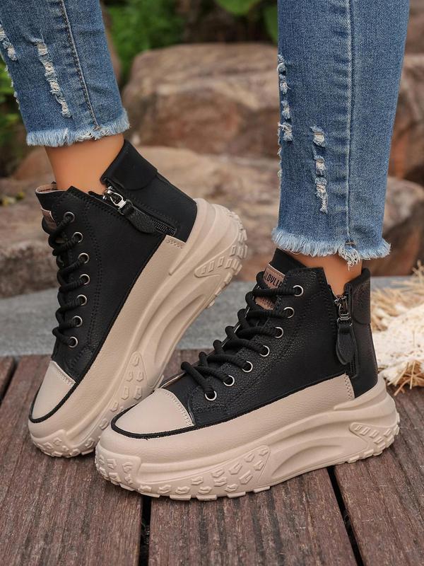 Fashionable Round Toe Platform Casual Shoes, Casual Comfortable Shoes for Daily Wear, Female All-match Shoes for Daily Wear