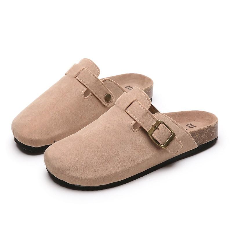 Women's Shoes Women's Closed Toe Slippers Cow Suede Leather Clogs