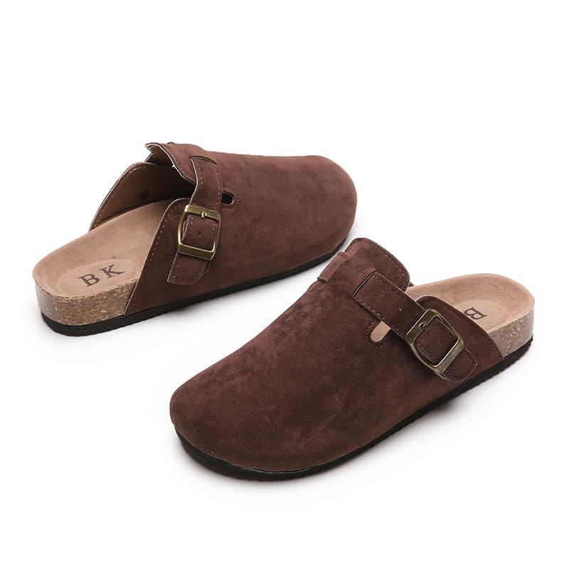 Women's Shoes Women's Closed Toe Slippers Cow Suede Leather Clogs