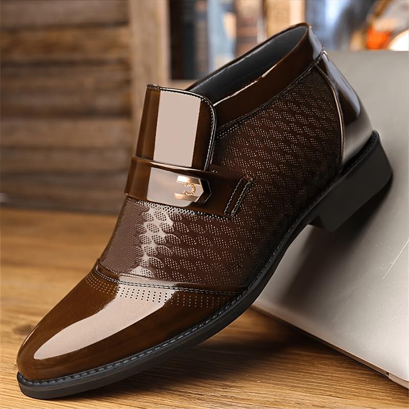 Men's Formal Pointed Toe Slip-on Shoes Non-slip Breathable Boots For Wedding Business